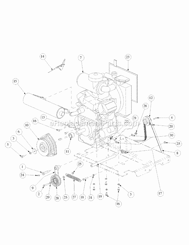 Engine Assembly Kawasaki Diagram and Parts List for M60-KW 53BB5GFX750 Cub Cadet Sprayer